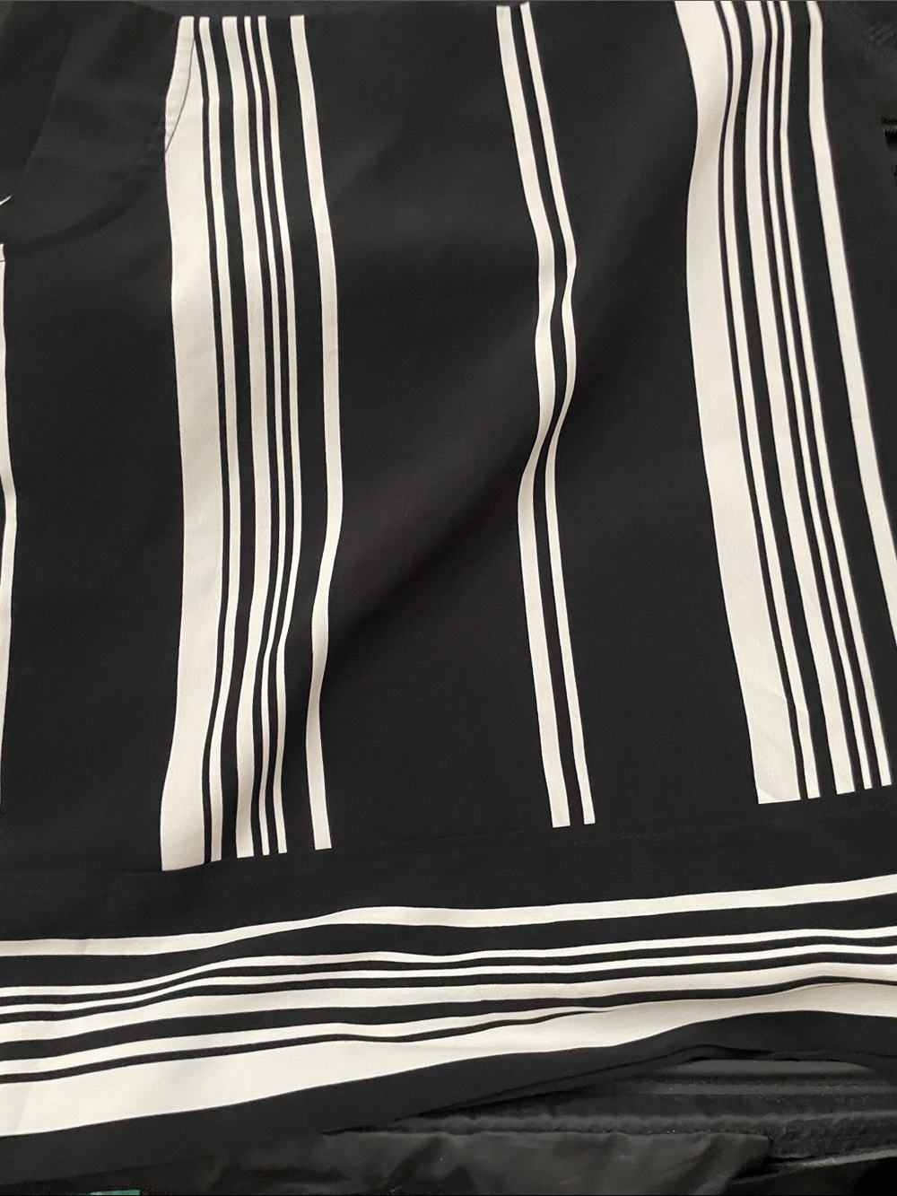 The Limited Black and White Vertical Stripe Pencil Skirt